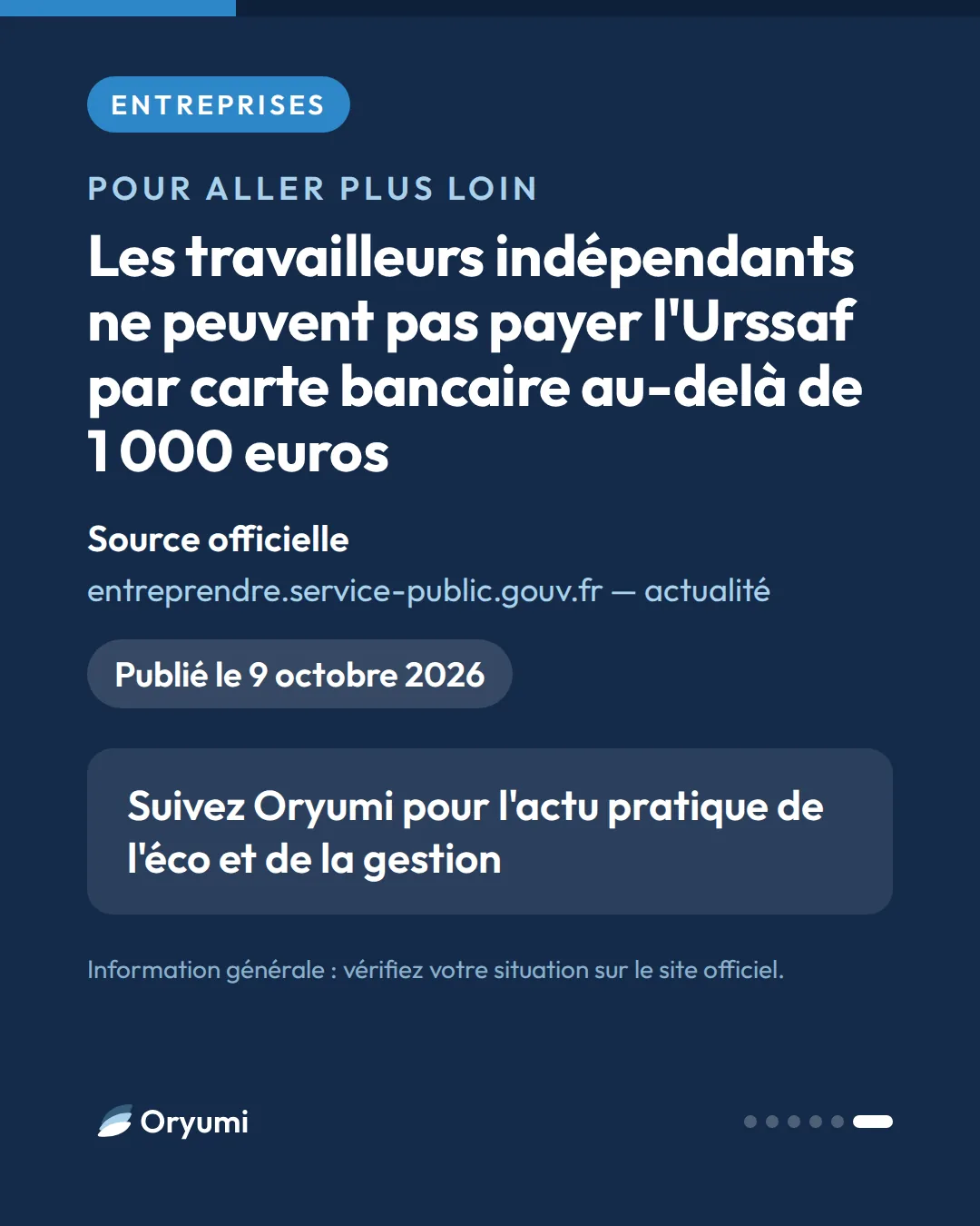 Les travailleurs indépendants ne peuvent pas payer l'Urssaf par carte bancaire au-delà de 1 000 euros