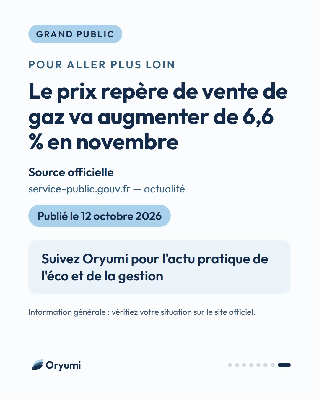 Le prix repère de vente de gaz va augmenter de 6,6 % en novembre